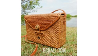 ladies school bags ethnic design handwoven natural grass leather